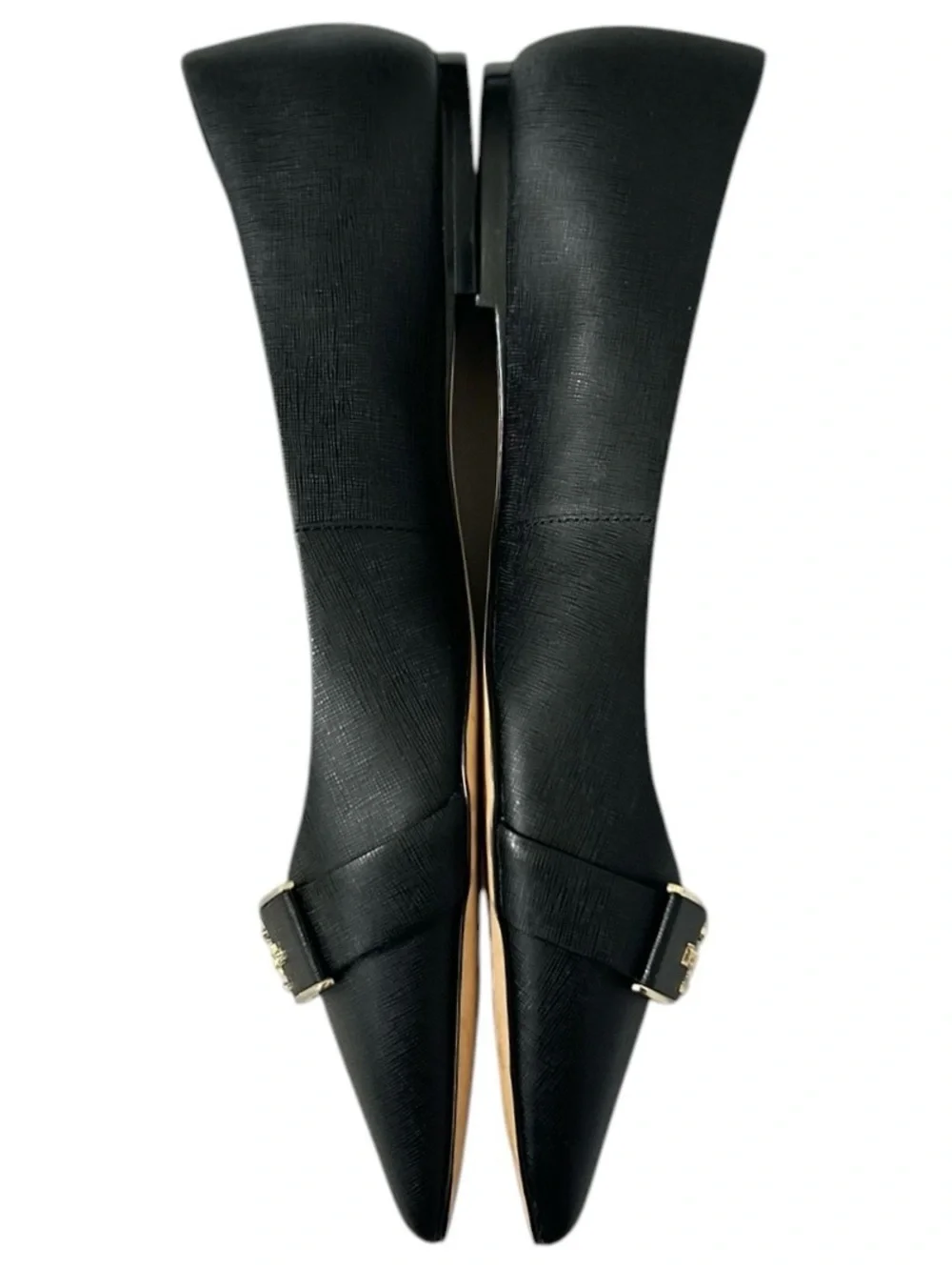 Kate Spade Deneuve Flats Women’s 10B Black Pointed Toe Leather Travel Ballet